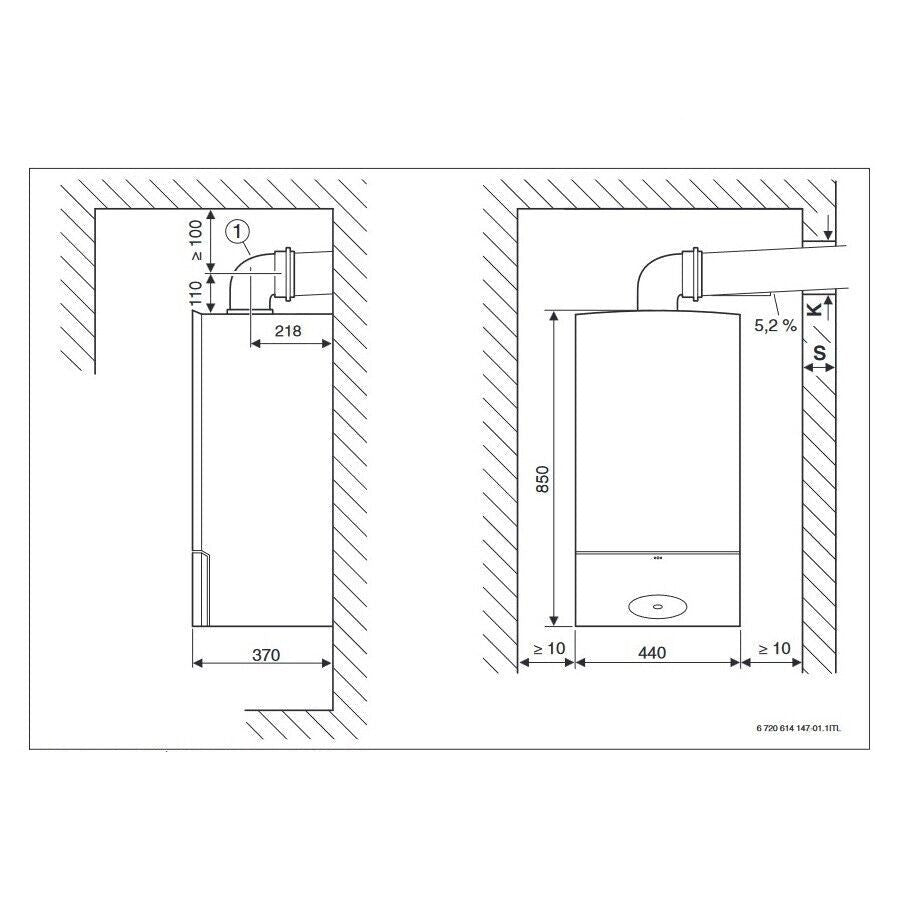 Caldaia murale a condensazione a gas 7736901983 Cerapur Smart Bosch