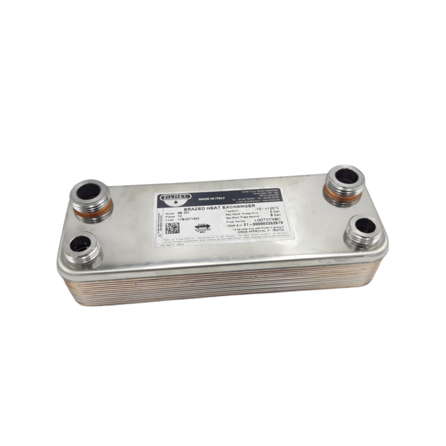 Scambiatore sanitario 14 piastre senza raccordi C724 ricambio compatibile per caldaie Vaillant