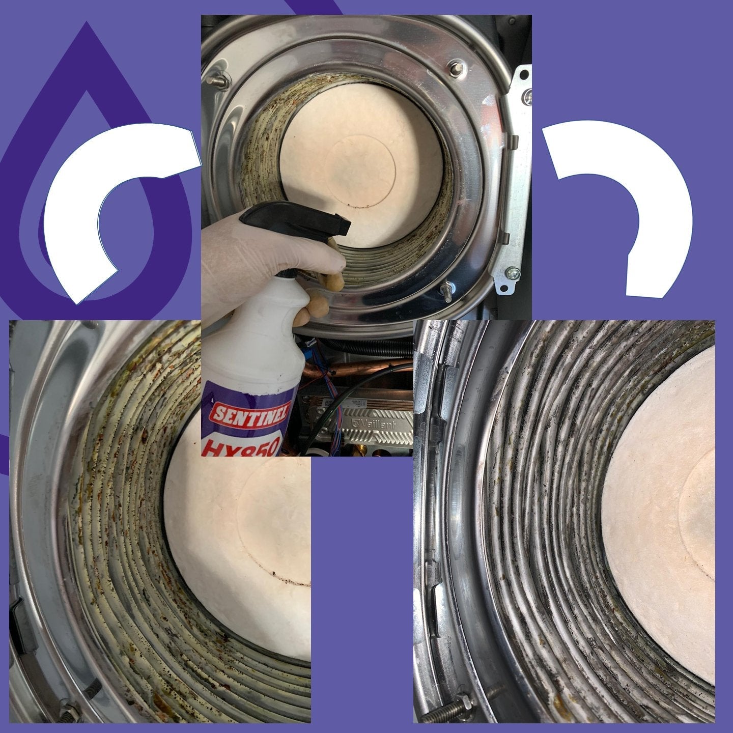 Sentinel HX850 Pulitore Lato Fumi dei residui della combustione flacone da 1 litro