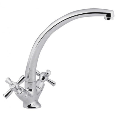 Miscelatore rubinetto per lavello in ottone cromato