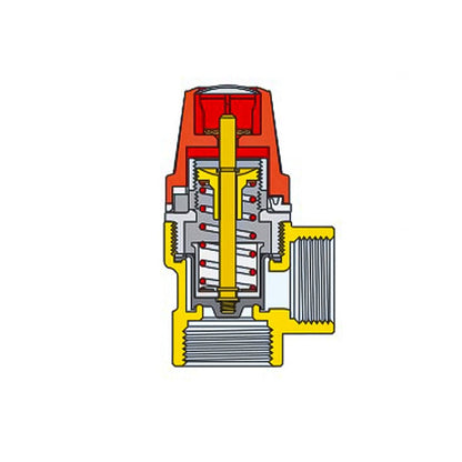 Valvola di sicurezza 1/2 3 ATE maschio VS123MA ricambio compatibile per caldaie Caleffi