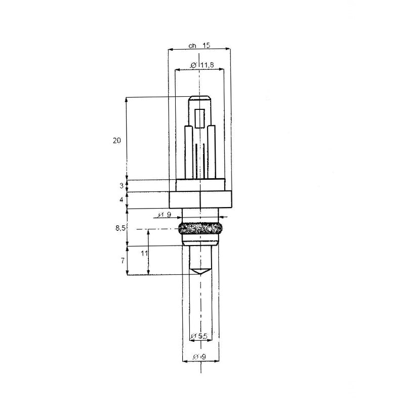 Sonda di temperatura innesto ricambio compatibile per caldaie Savio SAVKI1042501 Biasi Bongioanni