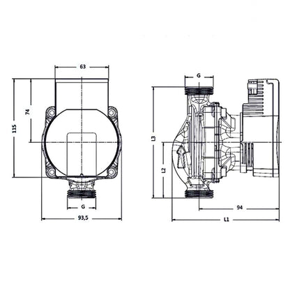 Pompa circolatore para 25/6 43-SC-130-12 integ. 130 PARA256 ricambio originale per caldaie