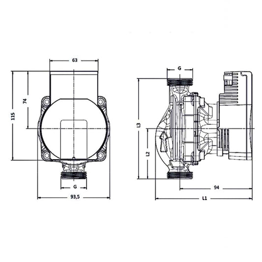 Pompa circolatore para 25/6 43-SC-130-12 integ. 130 PARA256 ricambio originale per caldaie